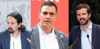 Casado, Sánchez e Iglesias acongojados por las elecciones de hoy