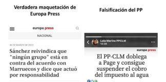 El PP intenta lanzar un bulo falsificando a Europa Press